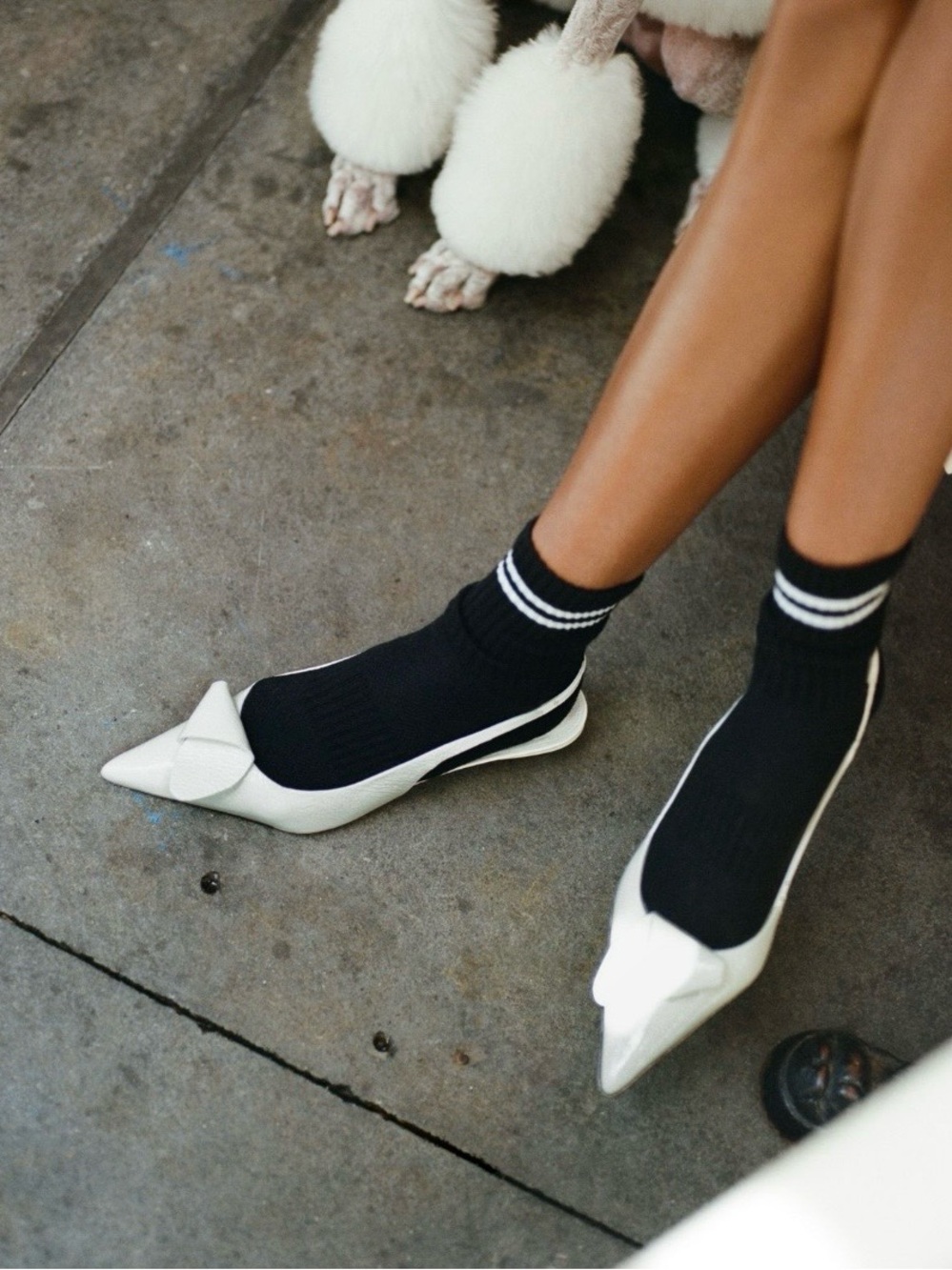 By Anthropologie 3d White Pointed-Toe Slingback heels